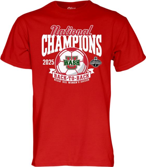 Washington University Women's Soccer 2025 DIII Back-to-Back National Champions Short Sleeve T-Shirt