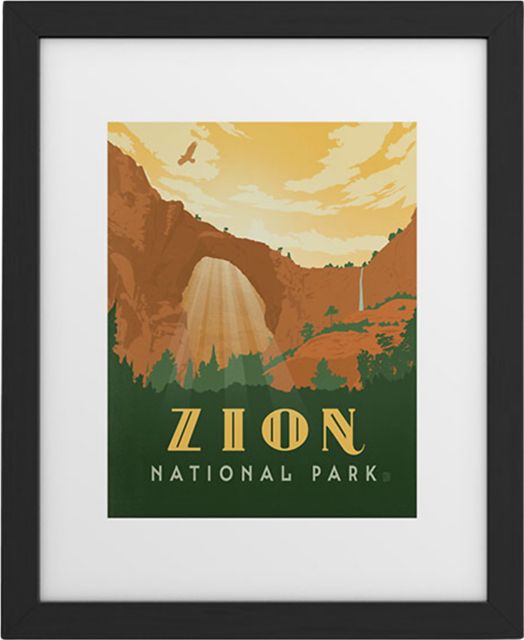 Zion National Park by Anderson Design Group Framed Art Print Modern Black