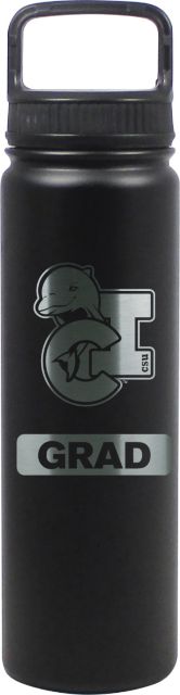 24 oz Matte Black Stainless Steel Water Bottle Grad