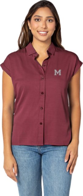 Morehouse College Women's Maroon Tigers Short Sleeve Button-Up