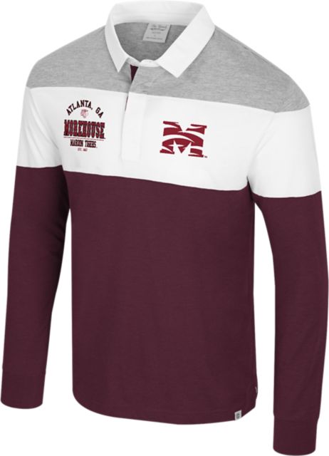Morehouse College Maroon Tigers Ground Floor Long Sleeve Rugby Polo