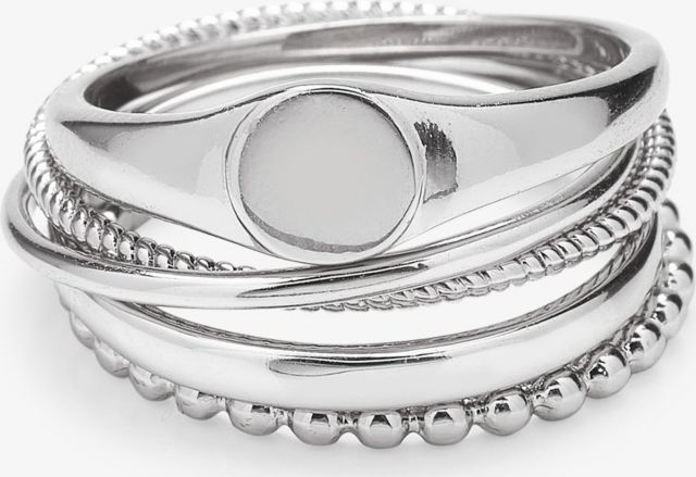 5 RING STACK SET SILV SZ 7