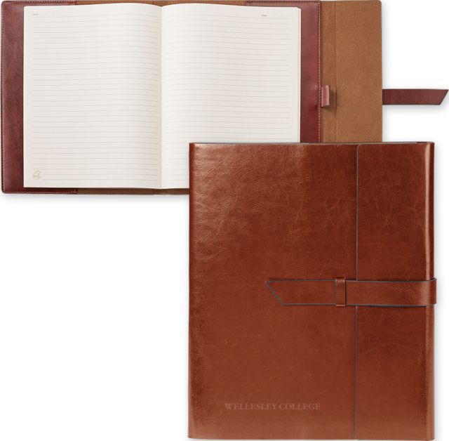 Wellesley Fabrizio Portfolio w/Loop Closure Wellesley College Wordmark Engraved - ONLINE ONLY