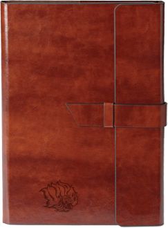 Arkansas Pine Bluff Fabrizio Junior Portfolio w/Loop Closure Golden Lion Head Engraved - ONLINE ONLY