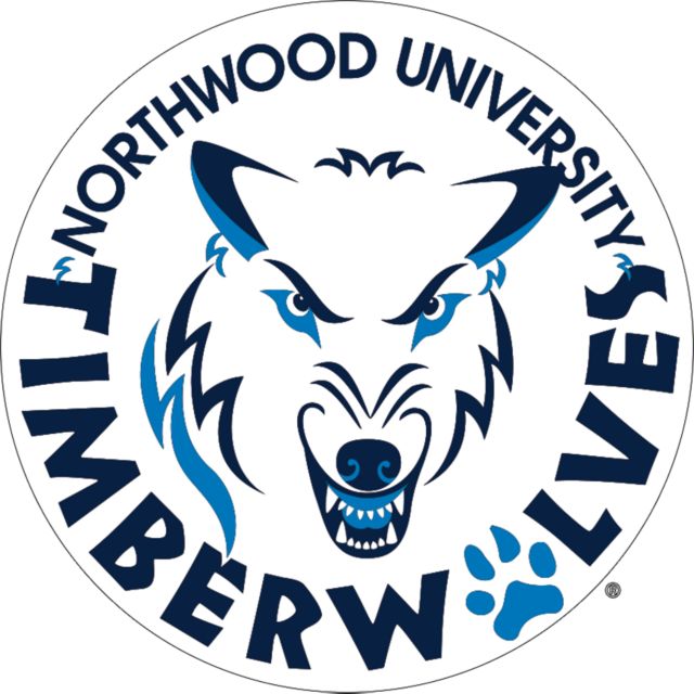 Northwood Medium Decal Northwood University Timberwolves Circle with Mascot - ONLINE ONLY