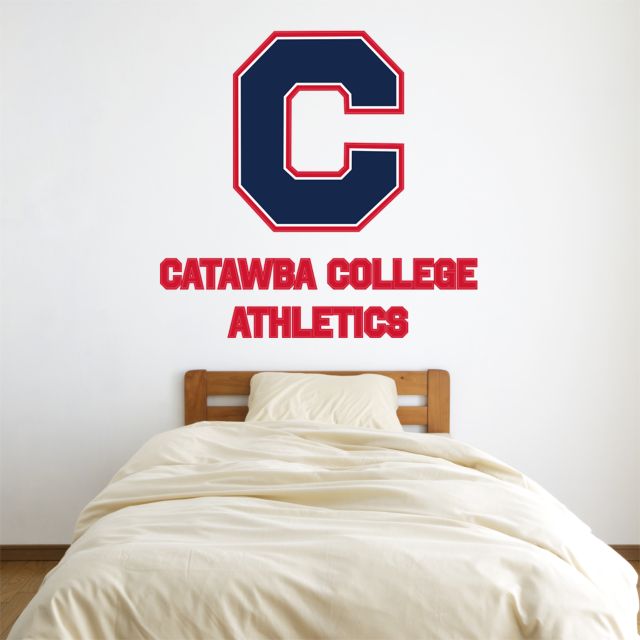 Catawba 1.5 ft x 4 ft Fan WallSkinz C Catawba College Athletics Stacked - ONLINE ONLY