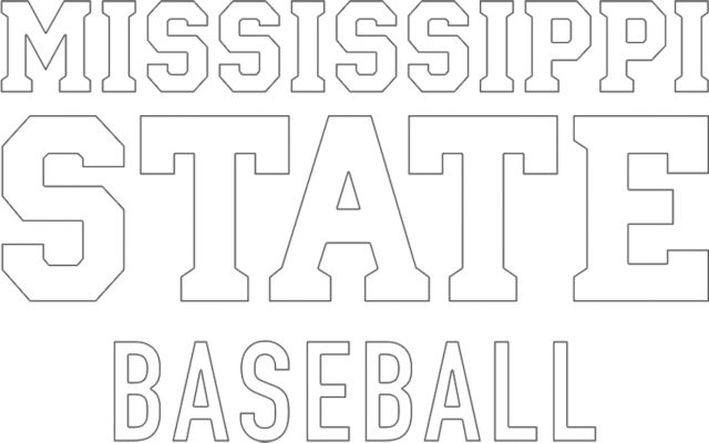 Mississippi State Medium Decal Mississippi State Stacked - Baseball