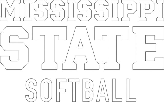 Mississippi State Medium Decal Mississippi State Stacked - Softball