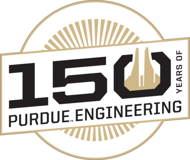 Purdue Medium Decal 150 Years of COE - Rays - ONLINE ONLY