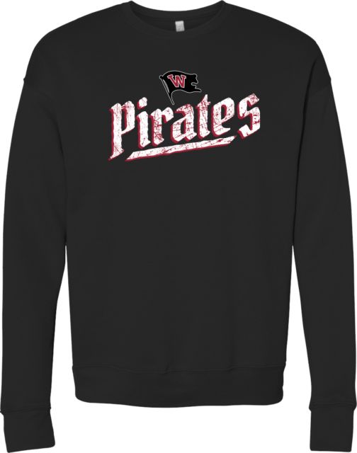 Whitworth Bella + Canvas Fleece Crew Pirates Wordmark with Flag - ONLINE ONLY