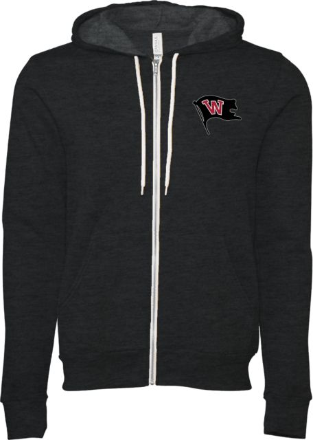 Whitworth Bella + Canvas Dark Full Zip Hood Whitworth Flag - ONLINE ONLY,,