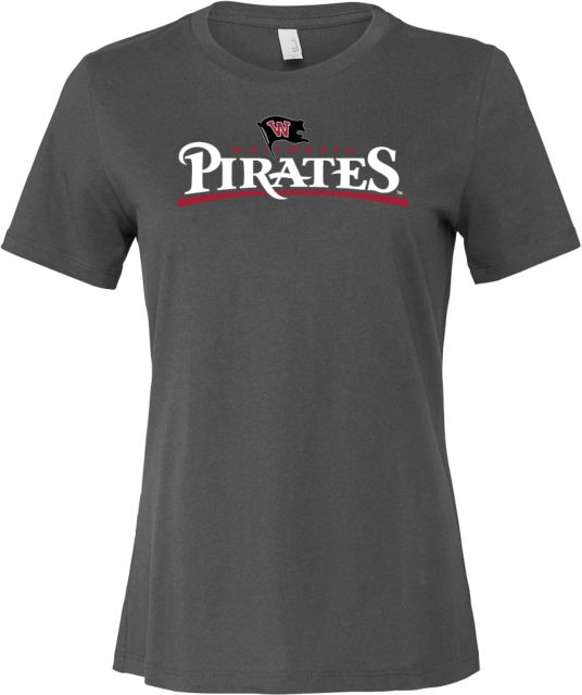 Whitworth Bella + Canvas Womens Asphalt Relaxed Cotton T Shirt Whitworth Pirates Wordmark - ONLINE ONLY