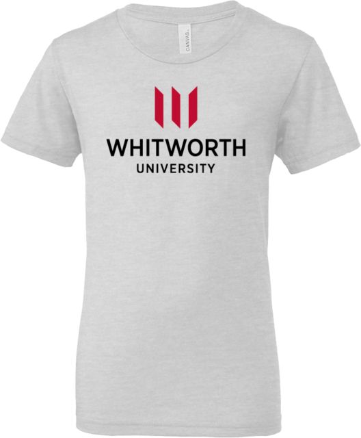 Whitworth Bella + Canvas Youth Jersey T Shirt Whitworth University Primary Mark Stacked - ONLINE ONLY