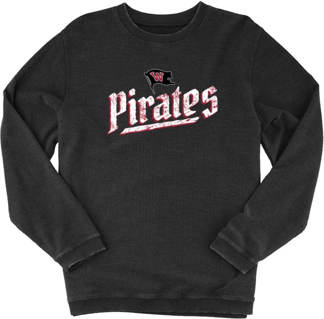 Whitworth Boxercraft Womens Corded Crew Pirates Wordmark with Flag - ONLINE ONLY