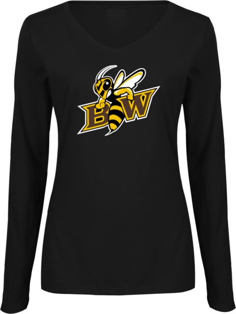 Baldwin Wallace Ladies Long Sleeve V Neck Tee Baldwin Wallace BW with Mascot - ONLINE ONLY