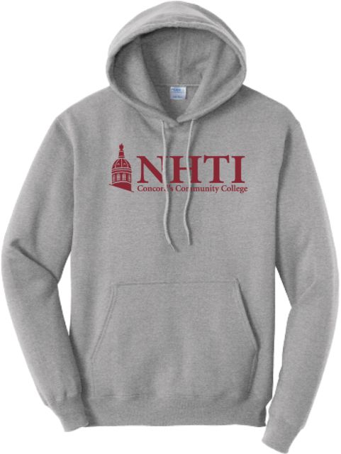 NHTI Concord Tall Athletic Heather Fleece Hoodie NHTI Primary Wordmark - PLUS - ONLINE ONLY