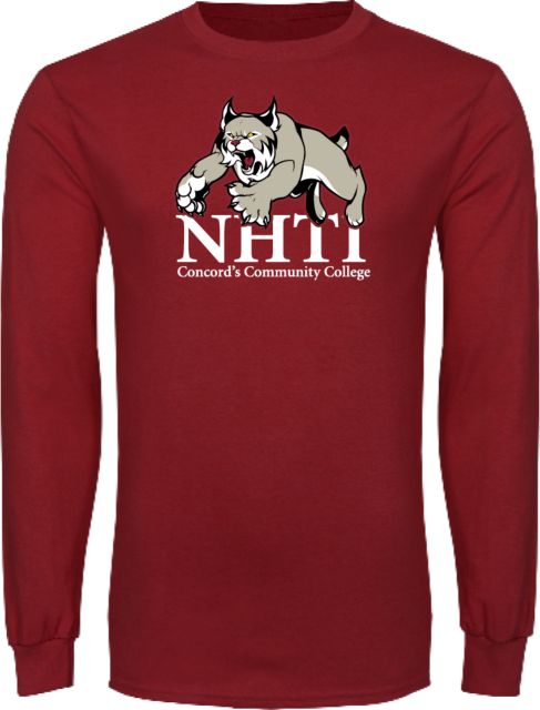 NHTI Concord Cardinal Long Sleeve T Shirt NHTI Primary Athletics Mark - ONLINE ONLY