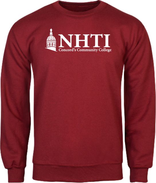 NHTI Concord Cardinal Fleece Crew NHTI Primary Wordmark - ONLINE ONLY