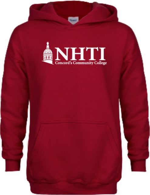 NHTI Concord Youth Cardinal Fleece Hoodie NHTI Primary Wordmark - ONLINE ONLY