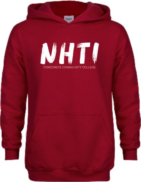 NHTI Concord Youth Cardinal Fleece Hoodie NHTI Painted Initials - ONLINE ONLY