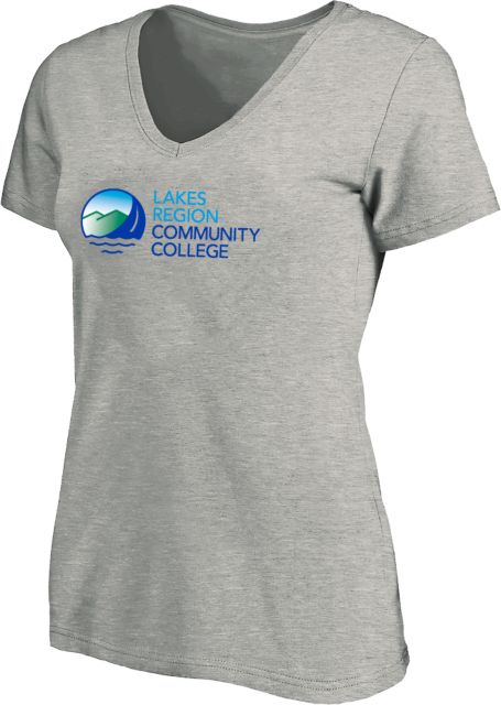 Lakes Region Womens Plus V Neck T Shirt Lakes Region CC Primary Mark Gradient - PLUS - ONLINE ONLY