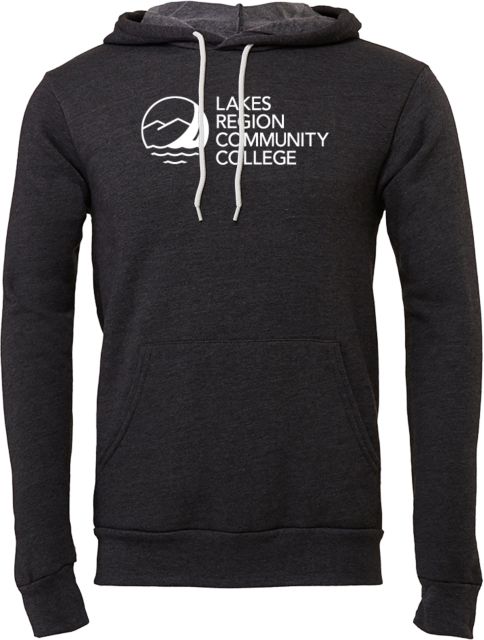 Lakes Region Bella + Canvas Dark Heather Fleece Hood Lakes Region CC Primary Mark - ONLINE ONLY