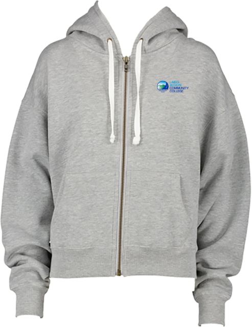 Lakes Region ENZA Womens Boxy Full Zip Hood Lakes Region CC Primary Mark Gradient - ONLINE ONLY
