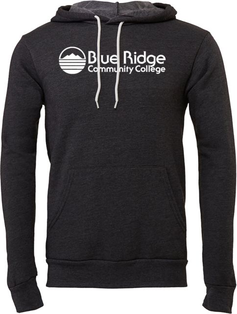 Blue Ridge Bella + Canvas Dark Heather Fleece Hood Ridge Community College Wordmark - ONLINE ONLY