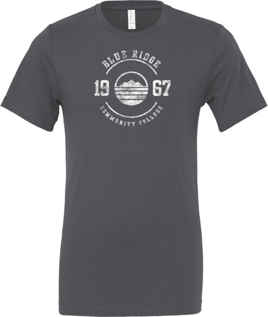 Blue Ridge Bella + Canvas Asphalt Jersey Cotton T Shirt Ride Community College - Distressed Est 1967 - ONLINE ONLY