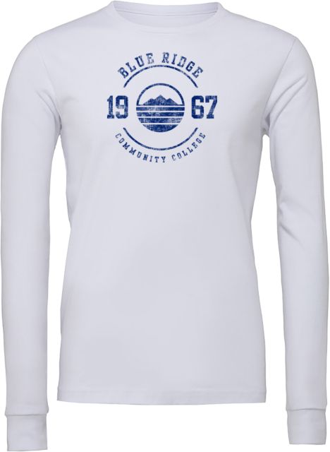 Blue Ridge Bella + Canvas Jersey Cotton Long Sleeve T Shirt Ride Community College - Distressed Est 1967 - ONLINE ONLY