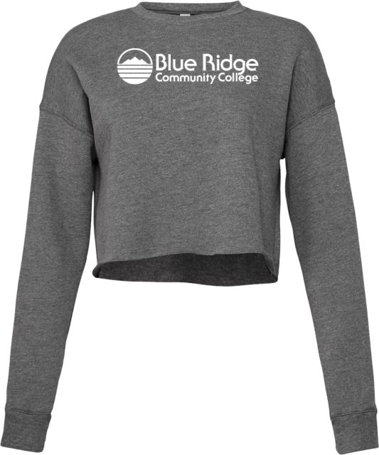 Blue Ridge Bella + Canvas Womens Deep Heather Cropped Fleece Crew Ridge Community College Wordmark - ONLINE ONLY