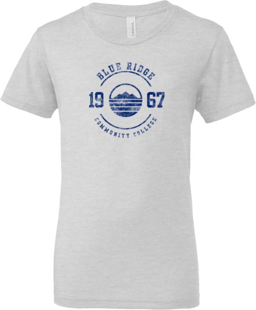 Blue Ridge Bella + Canvas Youth Ash Jersey T Shirt Ride Community College - Distressed Est 1967 - ONLINE ONLY
