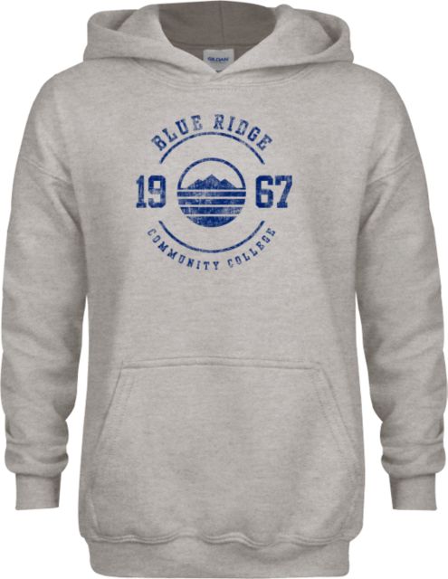 Blue Ridge Youth Fleece Hood Ride Community College - Distressed Est 1967 - ONLINE ONLY