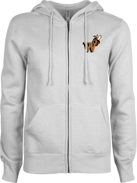 Waynesburg ENZA Ladies Fleece Full Zip Hoodie Mascot W Logo - ONLINE ONLY