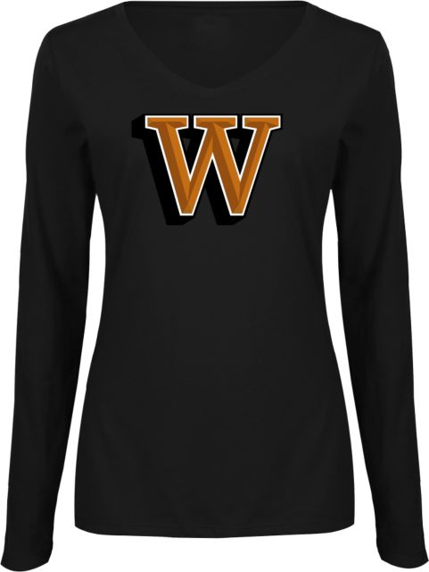 Waynesburg Ladies Long Sleeve V Neck Tee W Lettermark - ONLINE ONLY
