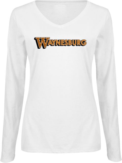 Waynesburg Ladies Long Sleeve V Neck Tee Waynesburg - ONLINE ONLY