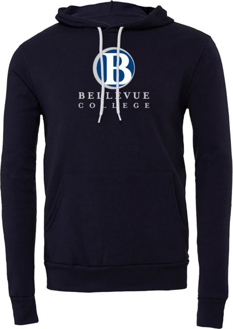 Bellevue Bella + Canvas Fleece Hood Bellevue College - Primary Word Mark Stacked - ONLINE ONLY