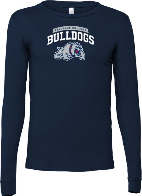 Bellevue Bella + Canvas Jersey Cotton Long Sleeve T Shirt Bellevue College Bulldogs Athletics Mark - Full Bulldog - ONLINE ONLY