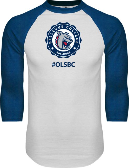 Bellevue Raglan Baseball T Shirt Bellevue College - Hashtag OLSBC - ONLINE ONLY