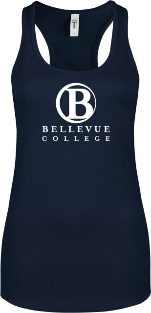 Bellevue Next Level Womens Racerback Tank  Bellevue College - Primary Word Mark Stacked - ONLINE ONLY