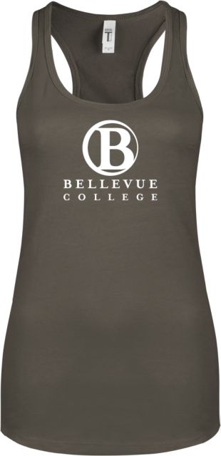 Bellevue Next Level Womens Racerback Tank  Bellevue College - Primary Word Mark Stacked - ONLINE ONLY