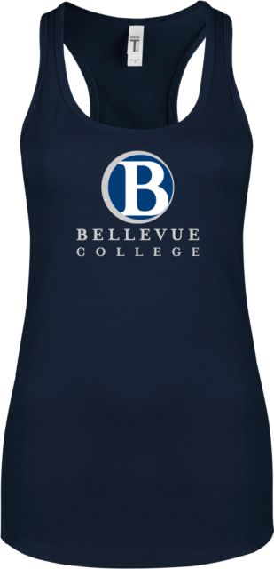 Bellevue Next Level Womens Racerback Tank  Bellevue College - Primary Word Mark Stacked - ONLINE ONLY