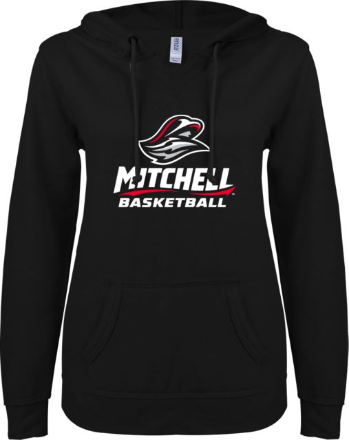Mitchell College ENZA Ladies V Notch Raw Edge Fleece Hoodie Basketball - ONLINE ONLY
