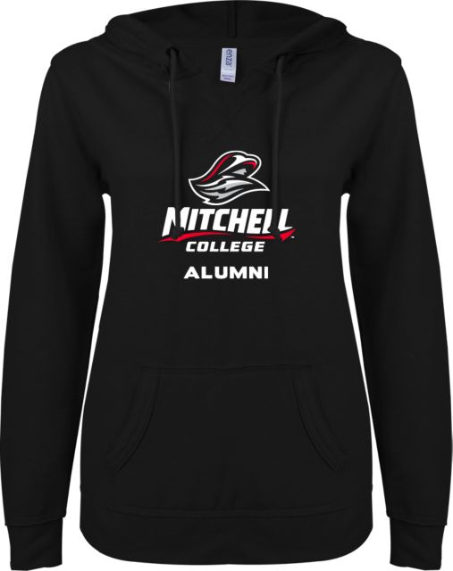 Mitchell College ENZA Ladies V Notch Raw Edge Fleece Hoodie Alumni - ONLINE ONLY