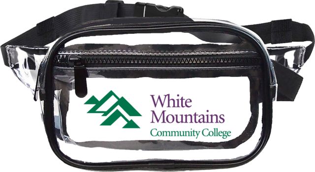 White Mountains Clear Fanny Pack Mountains Community College Logo - ONLINE ONLY