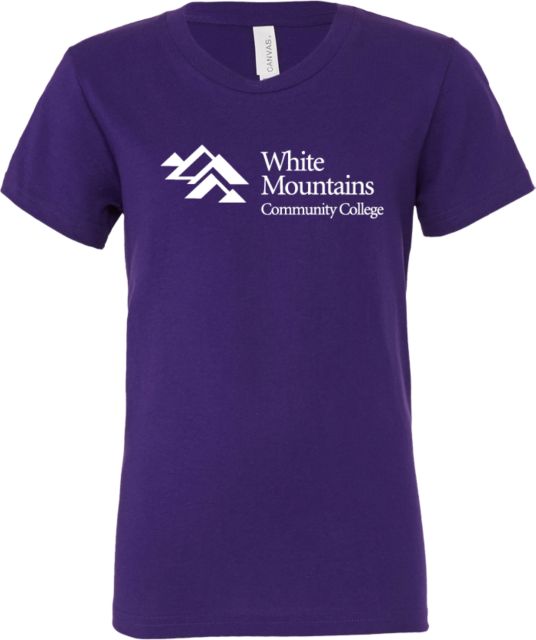 White Mountains Bella + Canvas Youth Jersey T Shirt Mountians Community College Logo - ONLINE ONLY