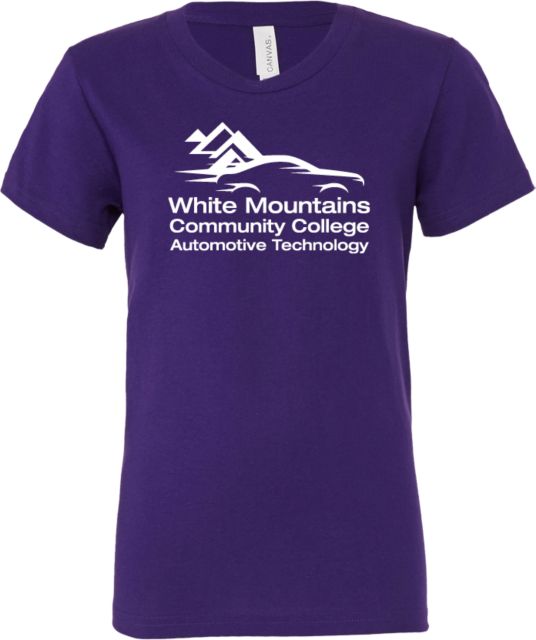 White Mountains Bella + Canvas Youth Jersey T Shirt Mountians Community College Automotive Technology - ONLINE ONLY