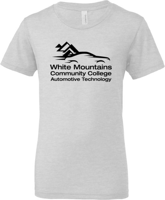 White Mountains Bella + Canvas Youth Ash Jersey T Shirt Mountians Community College Automotive Technology - ONLINE ONLY