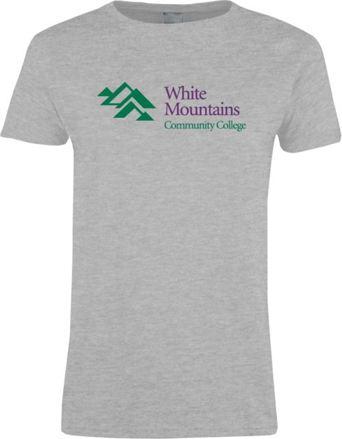 White Mountains Womens Short Sleeve Tee Mountains Community College Logo - ONLINE ONLY
