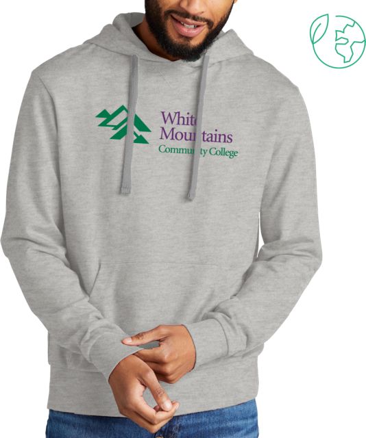 White Mountains Allmade Light Organic French Terry Pullover Hoodie Mountains Community College Logo - ONLINE ONLY